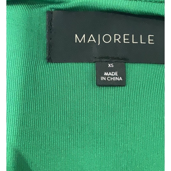 MAJORELLE Val Gown in Green Sz XS Pristine Asymmetrical Halter Wistful Fairy - Picture 4 of 8